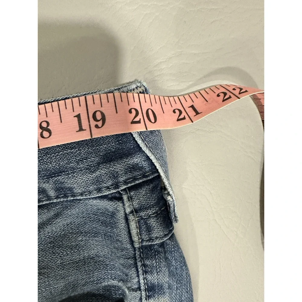 True Religion Mens Blue Jeans Size 38 x 32 Thick Stitch Flap Pockets